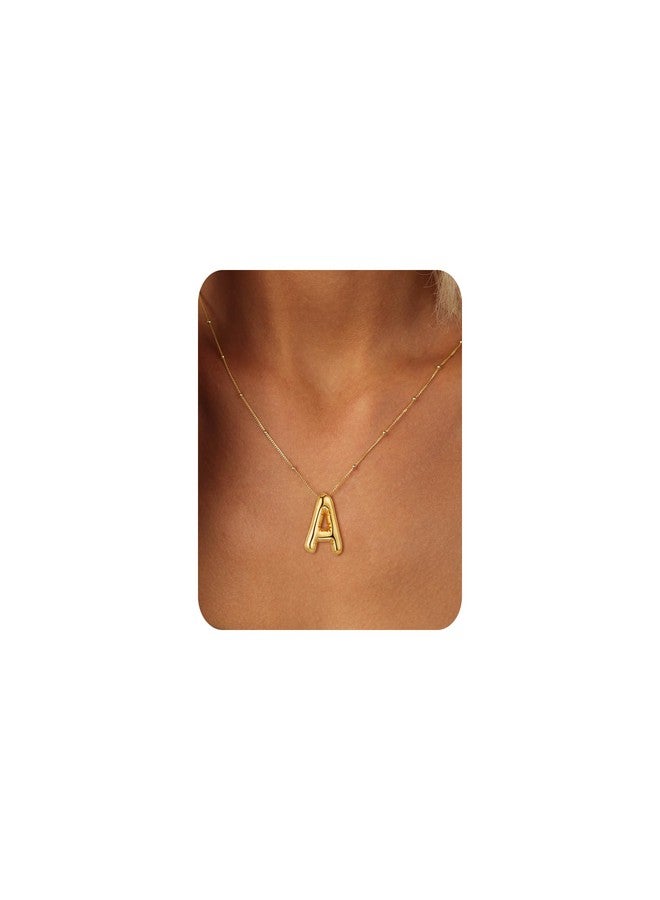 BAYLAY Initial Bubble Letter Necklace Balloon Letter A Pendant Bubble Letter Necklace Gifts Christmas for Women - Image 1
